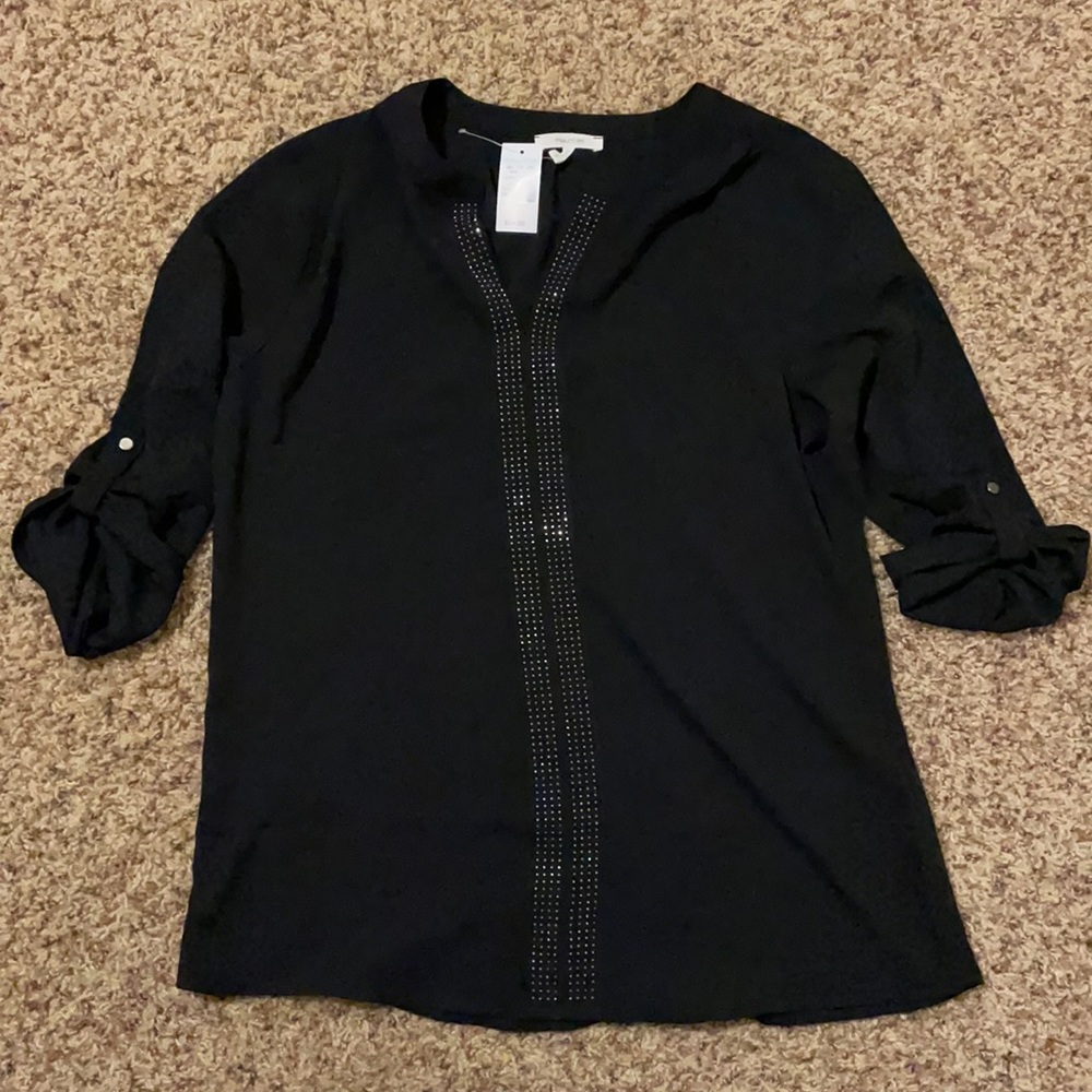NWT Maurices 3/4 sleeve blouse w/ metallic detail